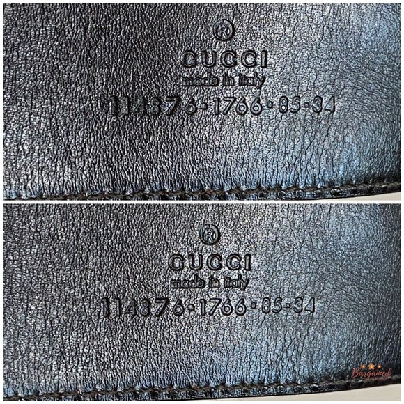 Authentic Gucci Red/Green Web Leather Gold Interlocking G Buckle Belt 85/34 - Picture 8 of 13